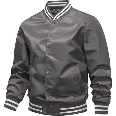 Uniforme de baseball pour hommes, veste de bombardier américaine pour printemps et automne, veste de couple pour hommes et femmes du même style, veste de travail tendance XXXL gray