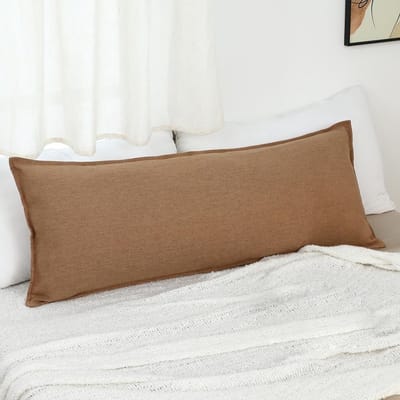 Set van 1 Neutrale Linnen Kussenhoes 35 x 90 cm, Khaki Decoratieve Kussens voor Woonkamer, Boho en Landelijke Stijl Decoratie