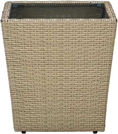 Bijzettafel - Terrastafel - Buiten Genieten - Weerbestendig Rotan - 415 x 415 x 44 cm - Beige