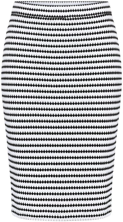 Studio Untold - Dames - Midi-rok van Jersey slim fit structuurstrepen - Off-white - Maat 46+