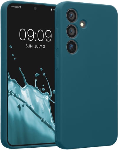 kwmobile telefoonhoesje geschikt voor Samsung Galaxy S24 - TPU backcover met siliconen coating - Smartphone case in mat petrol