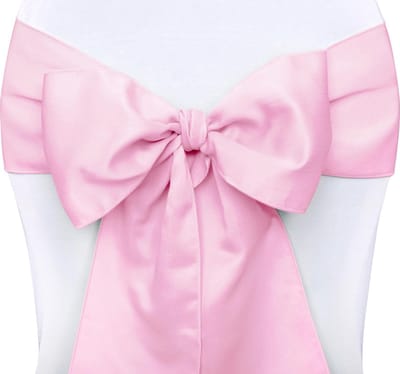 Partydeco - Stoel strikken satijn Pink (10 stuks)