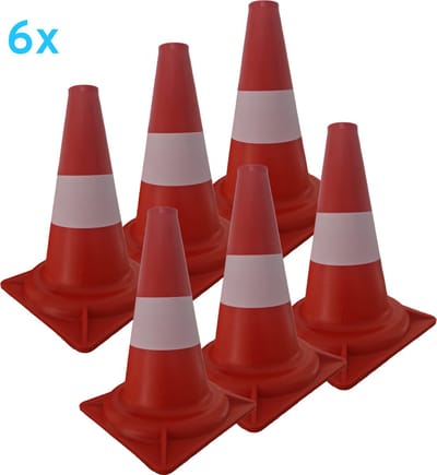 Oranje Pion - 32cm hoog - reflecterend - pionnen - verkeerskegel - 6 stuks