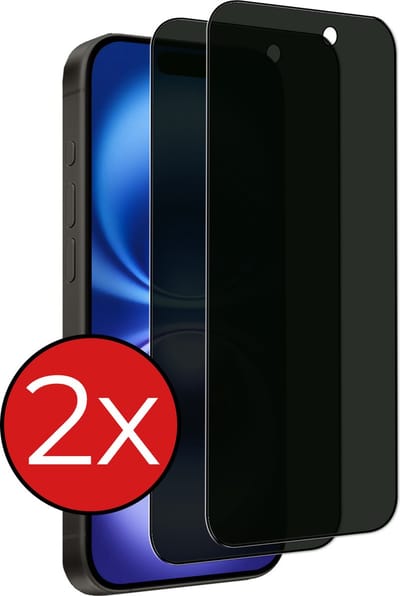 Screenprotector - 2 Stuks - Geschikt voor Apple iPhone 16 - Privacy Filter - Beschermglas - Gehard Glas - Tempered Glass - Screen Protector