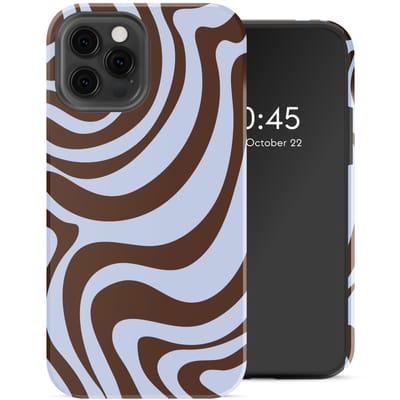 Selencia Hoesje - Geschikt voor Apple iPhone 12 Pro / 12 - Backcover - Dream Swirl Chocolate