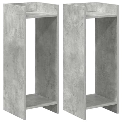 vidaXL - Plantenstand - 2 - st - Betongrijs - 30 - x - 30 - x - 80 - cm - Bewerkt - hout