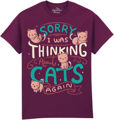 Thinking About Cats The Coloured House T-shirt M