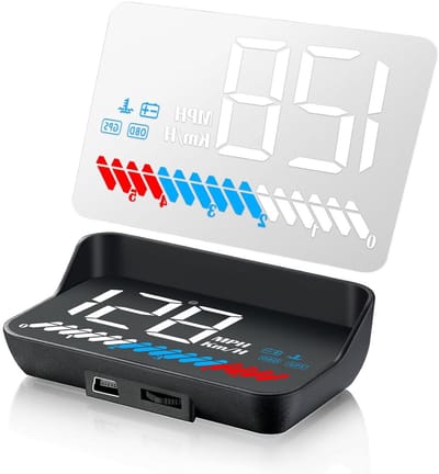 Head Up Display Auto - Snelheidsmeter HUD - Rijgegevens Tonen - Dubbel OBD GPS Systeem - Universeel - Zwart
