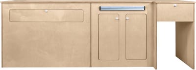 Camper keuken pod lhd - natuurlijk - 211 cm - inklapbare tafel