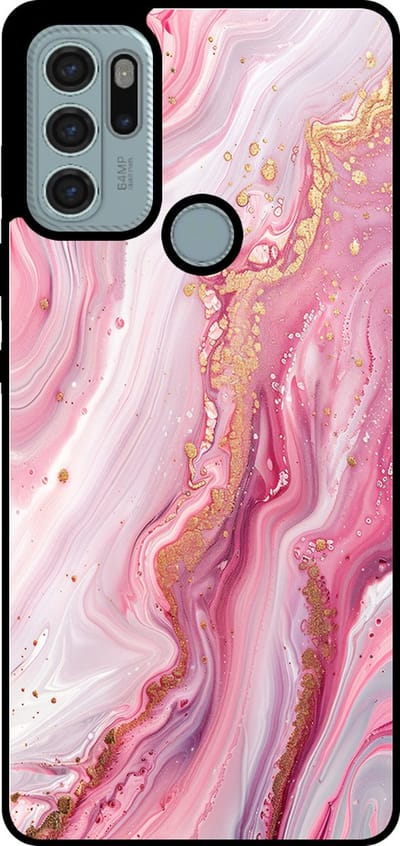 Smartphonica Telefoonhoesje Geschikt voor Motorola Moto G60s met marmer opdruk - TPU backcover case marble design - Roze geschikt voor Motorola Moto G60s