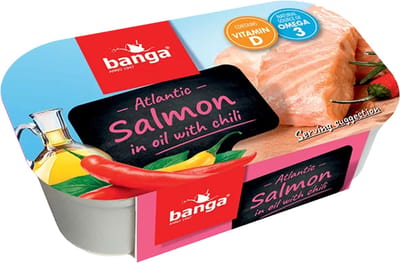 BANGA Zalm in olie en chili 11 x 120gram
