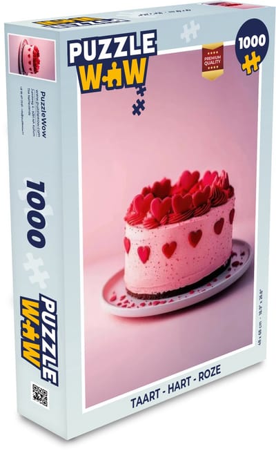 Puzzel Taart - Hart - Roze - Legpuzzel - Puzzel 1000 stukjes volwassenen