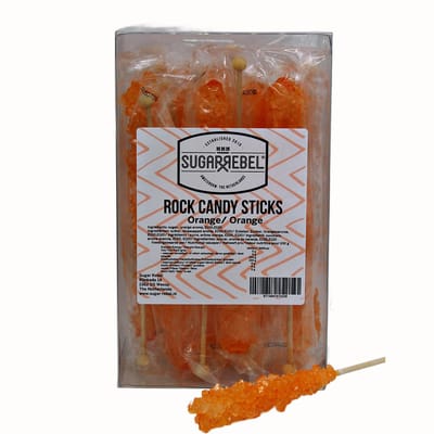 Sugar Rebel Kandij sticks- Oranje, Sinaasappel | Luxe suikersticks voor Thee, Cocktails & Feestdrankjes