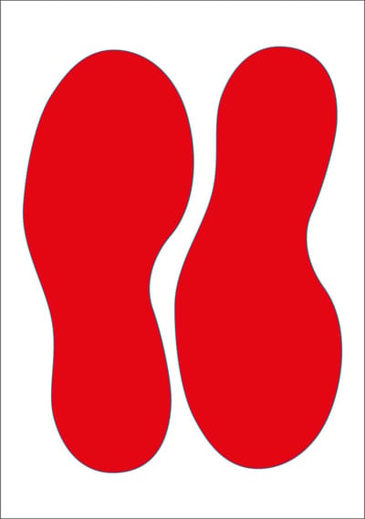 Pickup vloersticker Voetstappen 250 mm - rood - gelamineerd vinyl - slijtvast en antislip
