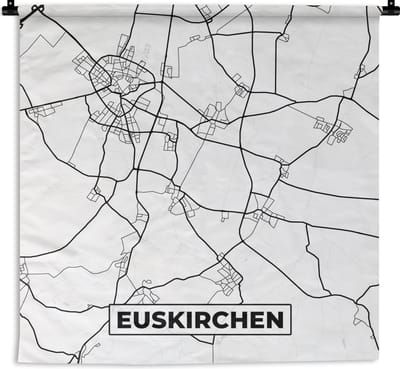 Wandkleed - Wanddoek - Plattegrond - Kaart - Euskirchen - Stadskaart - 180x180 cm - Wandtapijt