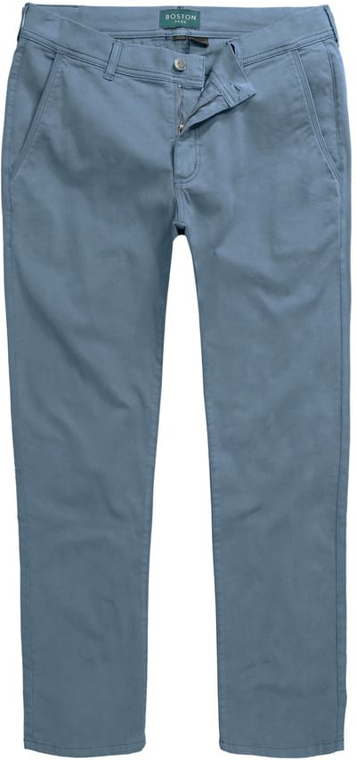 Boston Park - Heren - Chinobroek FLEXLASTIC® Buik-Fit Regular Fit - Blauw - Maat 70