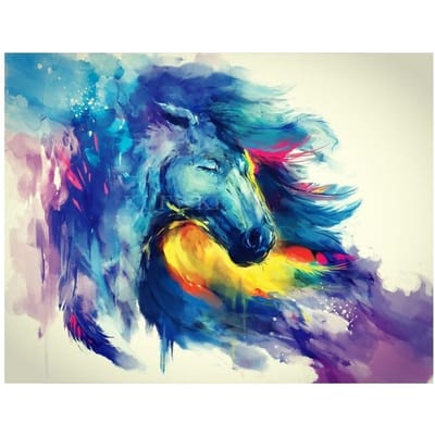 Puzzel Paard Diamant Schilderij 5d Diy Ambachten Kruissteek Vierkant Rond Borduurwerk Diamant Foto's 20X30CM blue