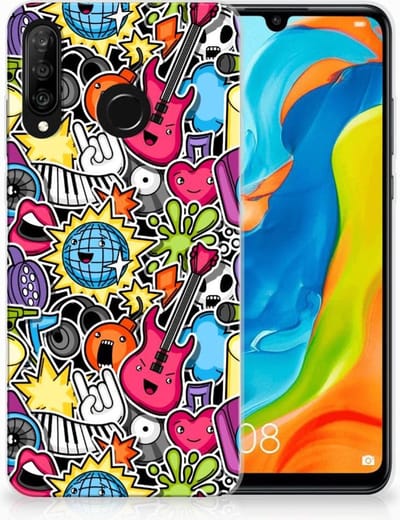 Huawei P30 Lite Silicone Back Cover Punk Rock