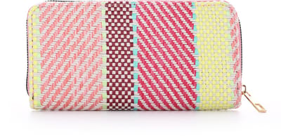 SF - Portemonnee klassiek zomer - Roze strepen - 20 x 10 x 3 cm
