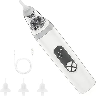 Elektrische neuszuiger - Neusreiniger - Hygiënisch werken - 3 niveaus zuiging - 185 cm - Wit