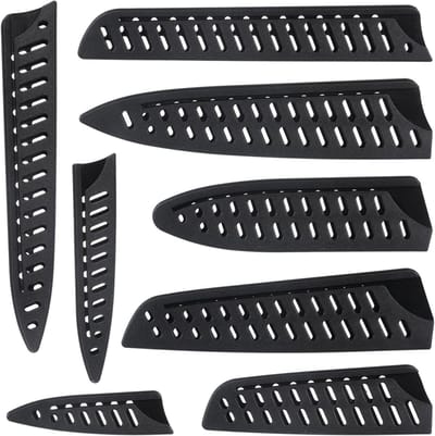 Set van 8 Beschermhoezen voor Messen, Universele Mesbescherming, Plastic Mesbeschermer, Perforated Mesbeschermers voor Fruit- en Keukenmessen (8 Maten)