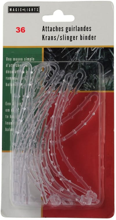 Peha Trapleuning tie-wrap haakjes -36x st - kerstverlichting ophangen aan leuning - lichtsnoeren bevestigen