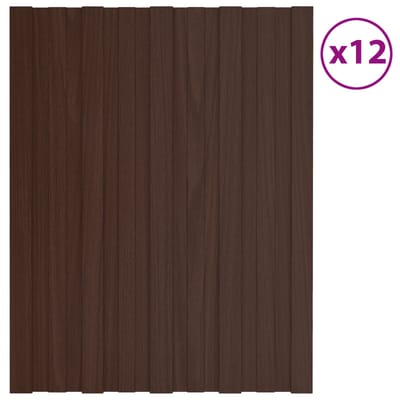 vidaXL - Dakpaneel - 12 - st - Bruin - 60 - x - 45 - cm - Verzinkt - staal
