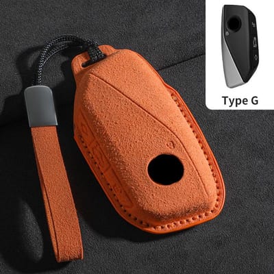 Suède Leder Auto Afstandsbediening Sleutelhoes Cover Shell Voor Bmw 7 Serie G70 G09 Xm U06 G81 M3 I7 X7 G07 Lci Ix I20 X1 U11 Beschermer Fob