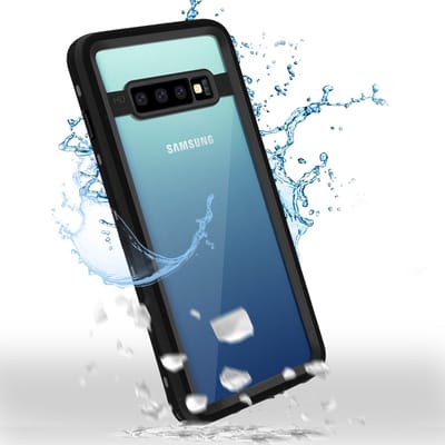 Redpepper, Hoesje Geschikt voor Samsung Galaxy S10 Waterdicht met Schermbescherming, Zwart