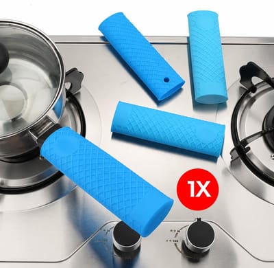 Actie4you® - Geïsoleerde siliconen Pannengreepbeschermers - Antiverbranding en antislip - Isolatiehoezen voor koekenpannengrepen – Pannensteel Hoes – Pan Greep Beschermer – Blauw