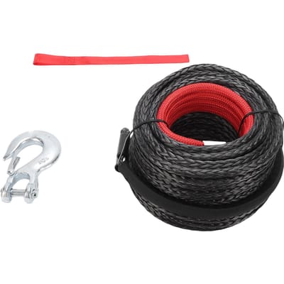 Synthetische lierkabel 3/8 inch met beschermhoes, gesmede lierhaak voor grote terreinwagens en vrachtwagens, 8 mm diameter
