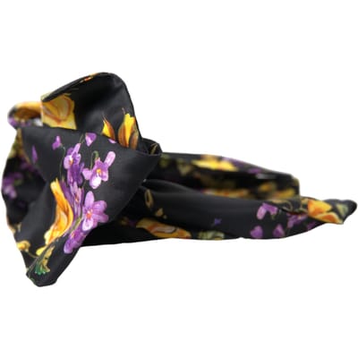 Zwarte Bloemen Appliqué Zijde Dames Haarband Diadeem