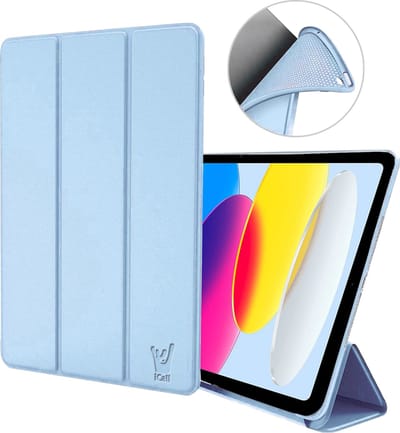 Hoes geschikt voor iPad 2022 10.9 inch 10e Generatie / iPad 2025 11 inch (A16) 11e Generatie - Trifold Smart Cover Book Case Kunstleer Tablet Hoesje Baby Blauw