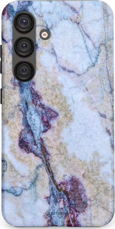 Casetastic hoesje geschikt voor Samsung Galaxy S25 - Dubbellaagse bescherming - Diepzee Marmer - Fashion Case - Blauw Zand