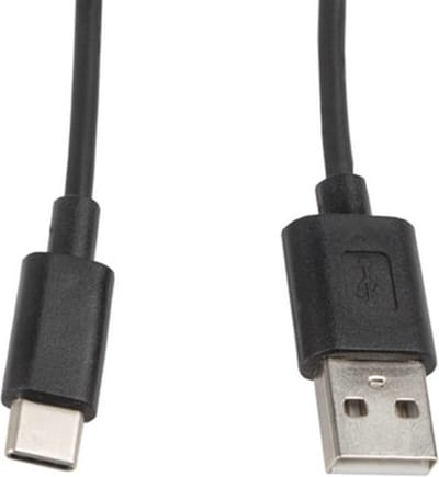 Lanberg Usb Type-C Am-Kabel Voor Telefoon En Laptop, 1 Meter, Snelle Gegevensoverdracht