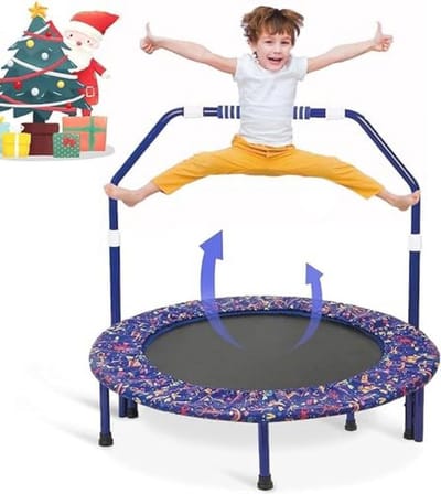 Mini Kindertrampoline met Verstelbare Handgreep - 92 cm