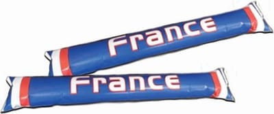 Opblaasbare supporter sticks Frankrijk - 2 stuks