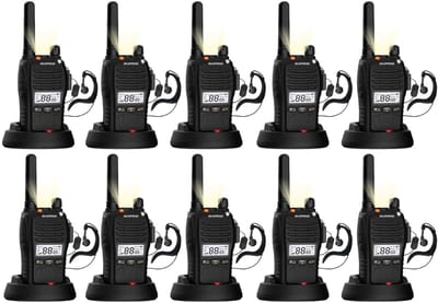 Set van 10x Baofeng E88 PMR portofoons met display - Geen vergunning nodig - Met display en headsets - Walkie Talkie - E88 portofoon