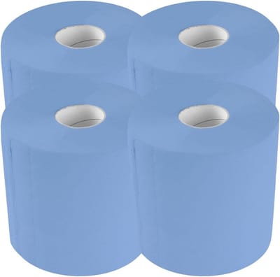 2000 vellen poetsdoekrol 21 x 34 cm, 2-laags geperforeerd, gerecycleerd papier, blauw