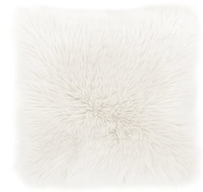 TISECO HOME STUDIO - Kussen (gevuld) - imitatie schapenvacht en suède - Vierkant - 45x45 cm - Wit