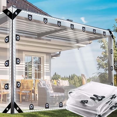 Doorzichtig Zeildoek - Waterdicht Dekzeil - Buiten Bescherming - Versterkt Randontwerp - 19 x 4 meter - Transparant