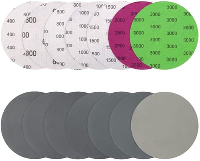 Schuurpapier klittenband 125mm, nat en droog schuurschijven, korrel 400 600 800 1000 1500 2000 3000, ronde schuurpads voor auto metaal hout
