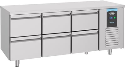 Combisteel Koelwerkbank - ENERGY LINE - Energiezuinig - 474L - 6 Laden 1/1 GN - -2°C/+8°C - Geforceerd - 1865x700x850mm