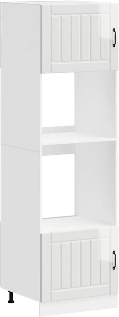 Ovenkasten Set - Keukenkastjes - Keuken Organiseren - Verstelbare Poten - 2 Stuks - Glanzend Wit