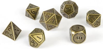 Metalen Dobbelstenen Set - Veelvlakke Dobbelstenen - Rollenspellen Spelen - Met Digitale Cijfers - 7 Delig - Design 9