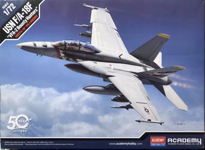 Academy Modelbouwpakket Vliegtuigen - 12567 Boeing USN F/A-18F Super Hornet VFA-2 Bounty Hunters - Amerikaanse Straaljager Plastic - 1:72 - Modelbouw
