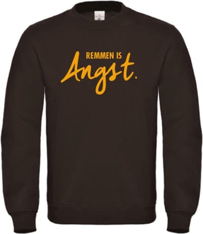 Remmen is Angst wintersport sweater zwart XXL - okergeel - soBAD. | Foute apres ski outfit | kleding | verkleedkleren | wintersporttruien | wintersport dames en heren