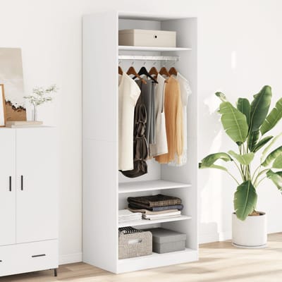 Vidaxl Kledingkast, Wit, 80X50X200 Cm, Materiaal Houtvezelplaat