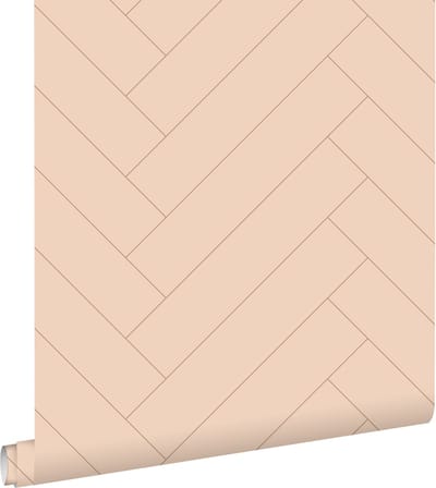 ESTAhome behang visgraat-motief terracotta roze - 50 x 900 cm - 139780