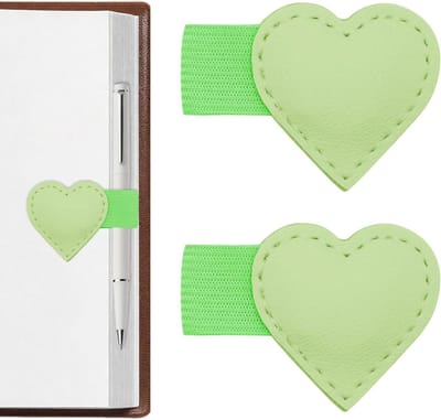 Hartvormige Magnetische Lederen Boekenleggers met Pennenhouder - Sterke Sluiting, Multifunctionele Cadeau voor Lezers, Studenten en Vrouwen, Perfect voor Boekenliefhebbers